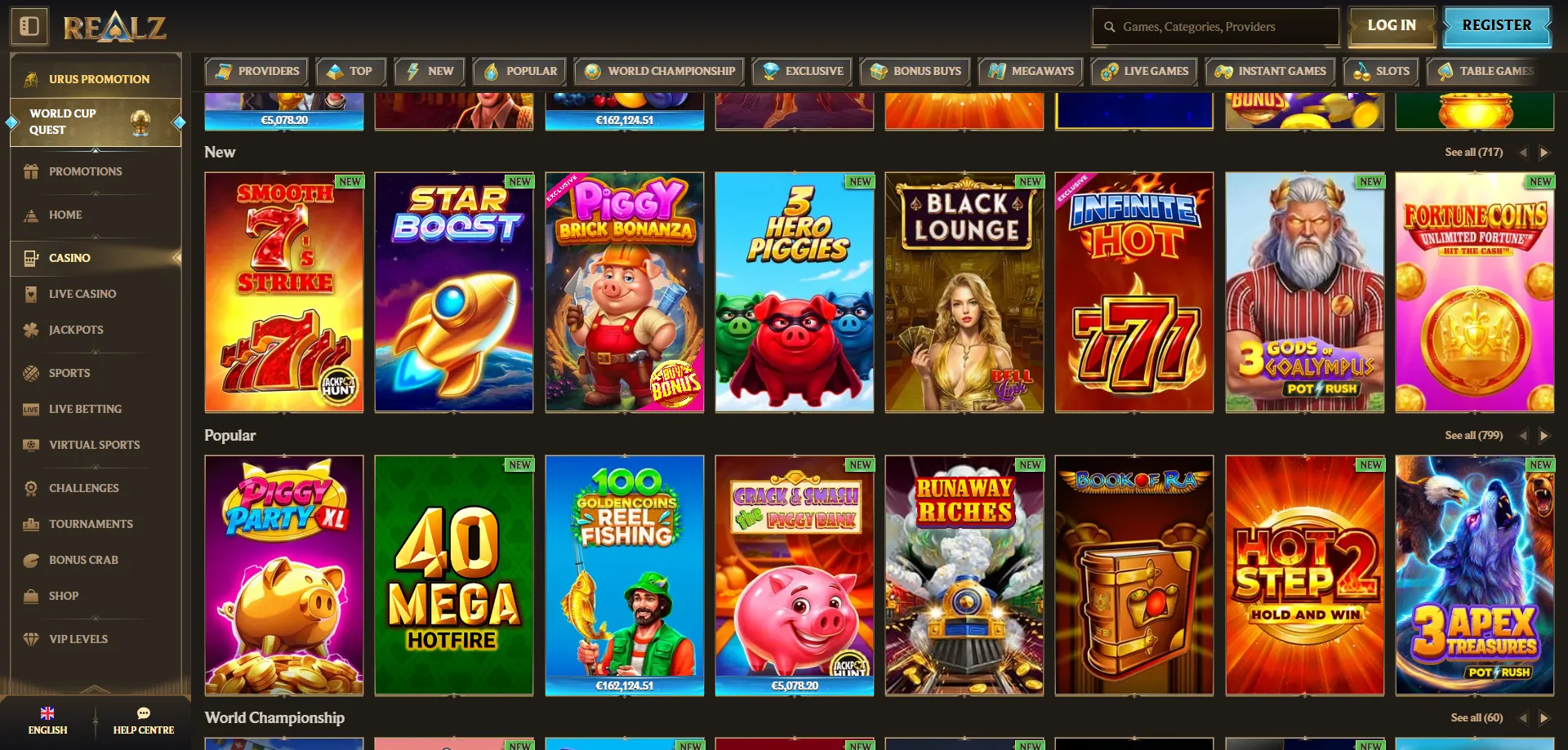 realz-slots2 Catalogo slot e casino games su Realz Casino Italia — migliaia di titoli