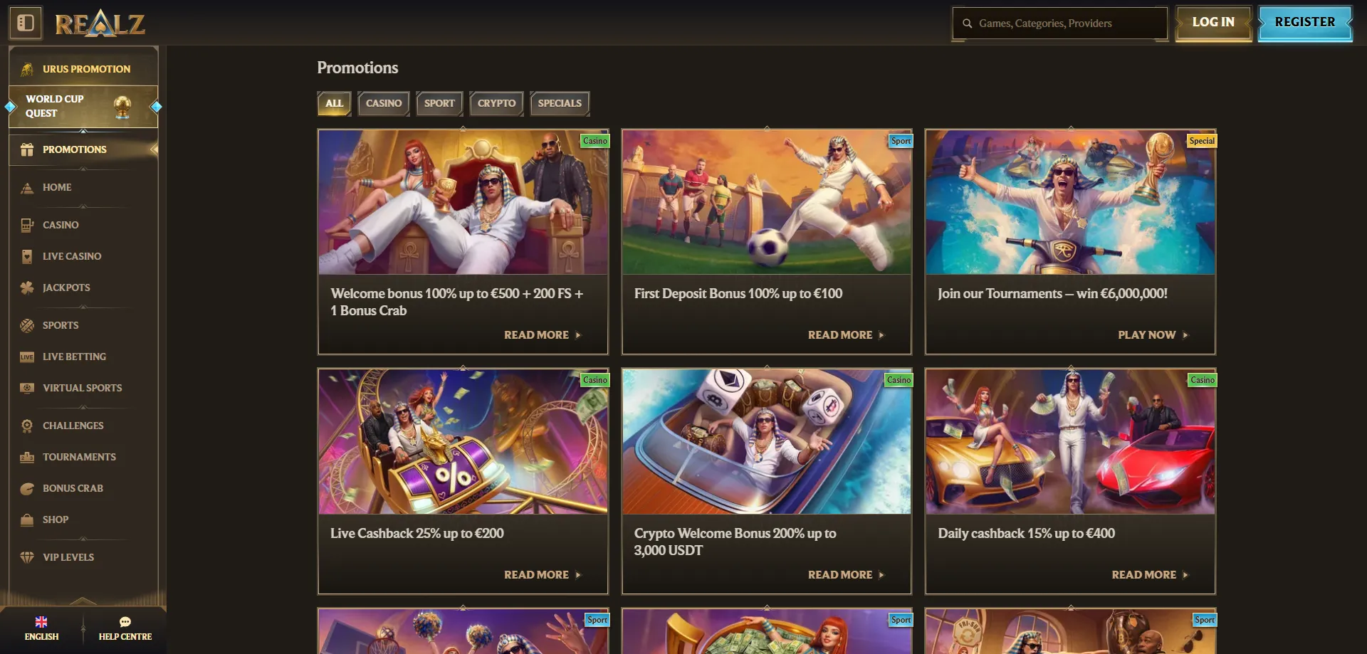 realz-promo Promozioni e cashback settimanale Realz Casino per giocatori italiani
